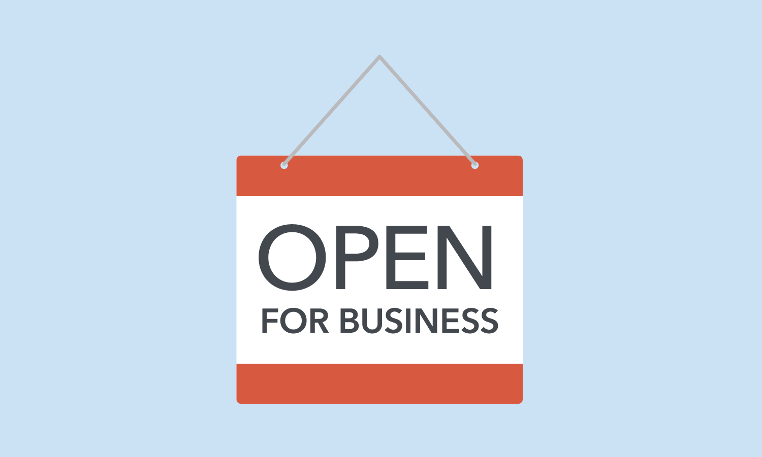 open for business sign